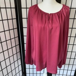 Vince Camuto Rose Pink Keyhole Neck Long Sleeve Blouse Size XXL (18)